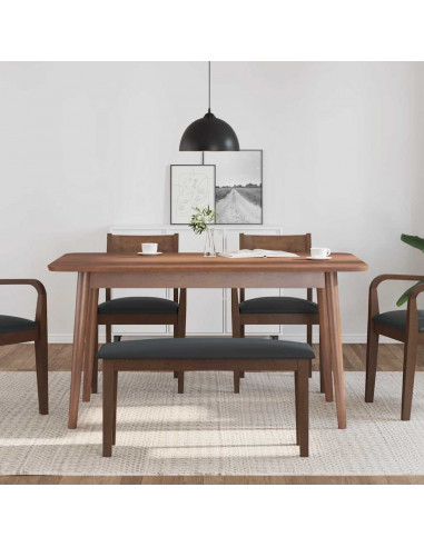 Panca 90 cm Marrone in Legno Massello di Hevea