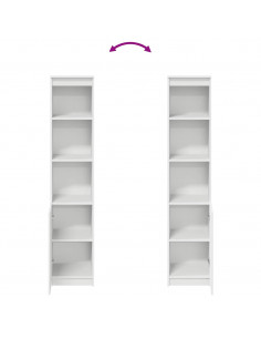 Credenza Bianca 37,5x35x180 cm in Legno Multistrato 2