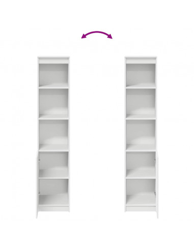 Credenza Bianca 37,5x35x180 cm in Legno Multistrato