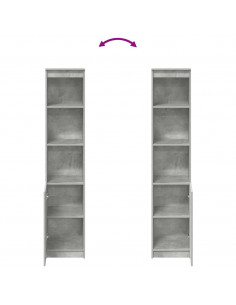 Credenza Grigio Cemento 37,5x35x180 cm in Legno Multistrato 2