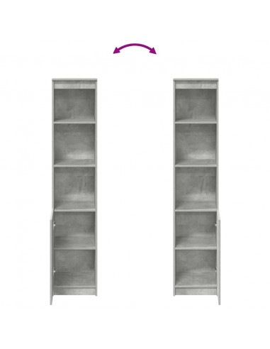 Credenza Grigio Cemento 37,5x35x180 cm in Legno Multistrato