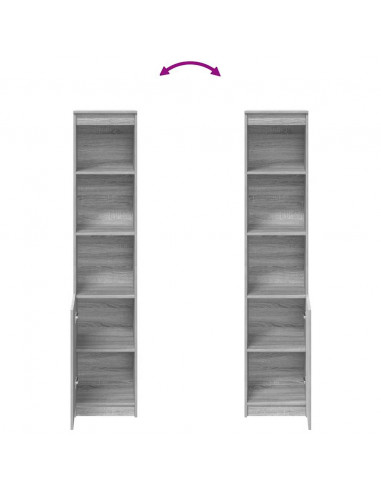 Credenza Grigio Sonoma 37,5x35x180 cm in Legno Multistrato