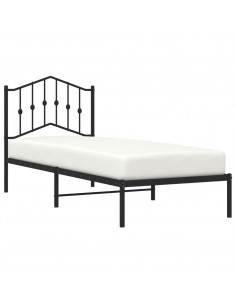 Giroletto con Testiera in Metallo Nero 80x200 cm 2