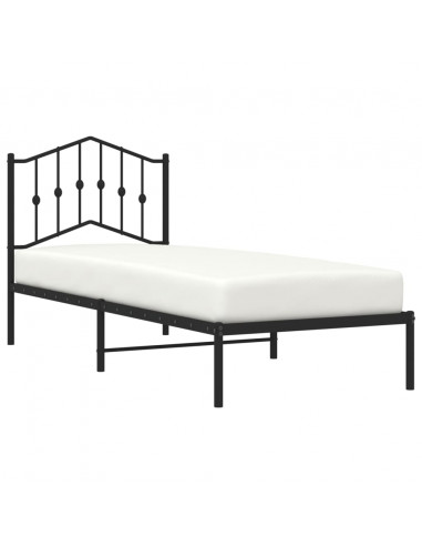 Giroletto con Testiera in Metallo Nero 80x200 cm