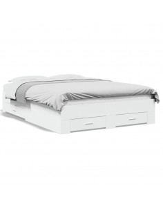 Giroletto con Cassetti Bianco 120x200 cm in Legno Multistrato