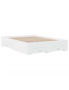 Giroletto con Cassetti Bianco 120x200 cm in Legno Multistrato 2