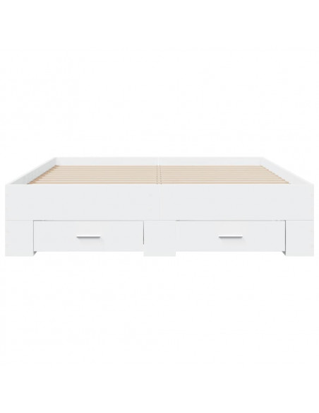 Giroletto con Cassetti Bianco 120x200 cm in Legno Multistrato