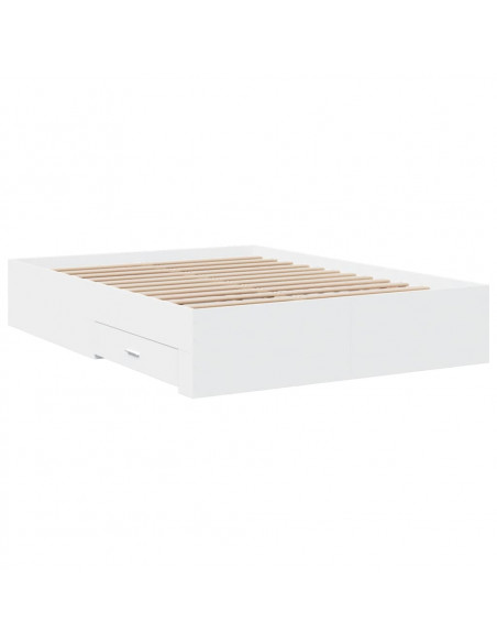 Giroletto con Cassetti Bianco 120x200 cm in Legno Multistrato