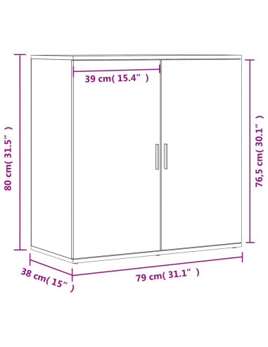 Credenza Bianca 79x38x80 cm in Legno Multistrato