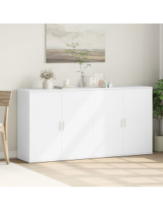 Credenze 2 pz Bianche 79x38x80 cm in Legno Multistrato 2