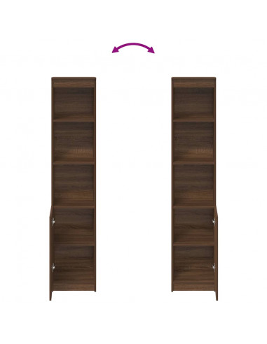 Credenza Rovere Marrone 37,5x35x180 cm in Legno Multistrato