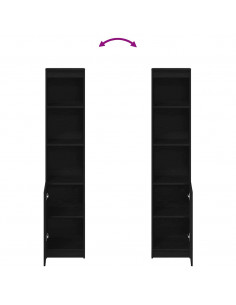 Credenza Rovere Nero 37,5x35x180 cm in Legno Multistrato 2