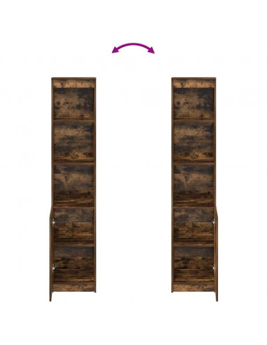 Credenza Rovere Fumo 37,5x35x180 cm in Legno Multistrato