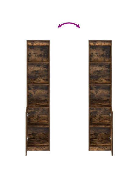 Credenza Rovere Fumo 37,5x35x180 cm in Legno Multistrato