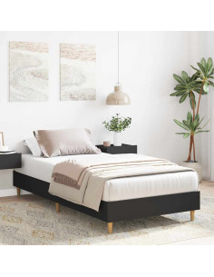 Giroletto Nero senza Materasso 100x200 cm in Legno Multistrato 2