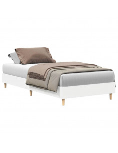 Giroletto senza Materasso Bianco 100x200 cm in Legno Massello