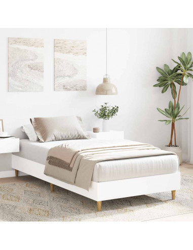 Giroletto senza Materasso Bianco 100x200 cm in Legno Massello