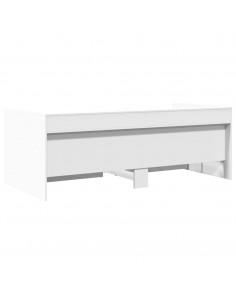 Divano Letto con Cassetti Bianco 90x200 cm in Legno Multistrato