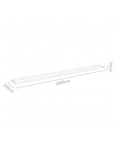 Gabbione Letto Rialzato in Acciaio Zincato 1000x100x20 cm