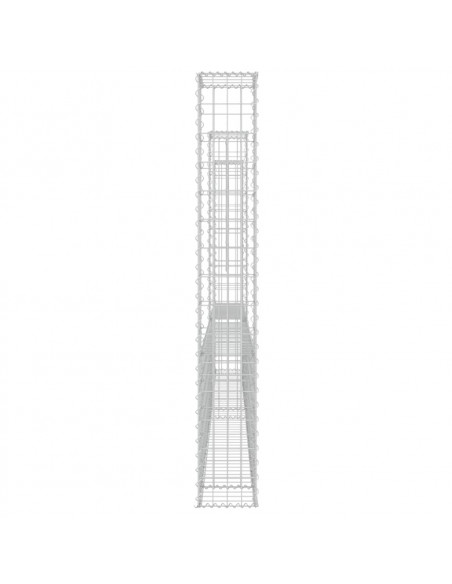 Cesto Gabbione a U con 3 Pali in Ferro 260x20x150 cm