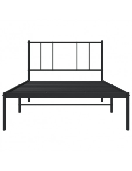 Giroletto con Testiera in Metallo Nero 90x200 cm