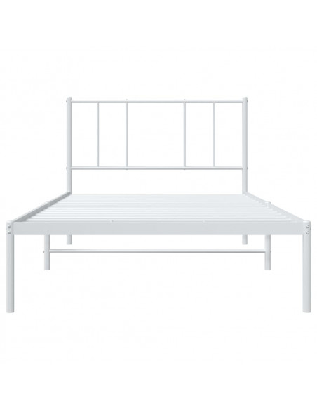 Giroletto con Testiera Metallo Bianco 107x203 cm