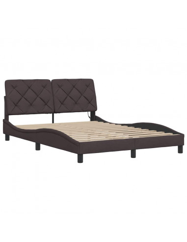 Giroletto con LED senza Materasso Marrone Scuro 140x190 cm