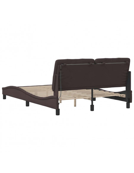 Giroletto con LED senza Materasso Marrone Scuro 140x190 cm