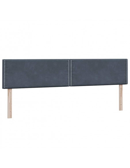 Giroletto a Molle con Materassi Grigio Scuro 180x210 cm Velluto