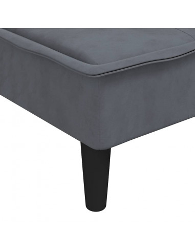 Divano Letto a L Grigio Scuro 255x140x70 cm in Velluto