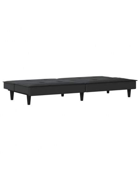 Divano Letto Nero in Tessuto