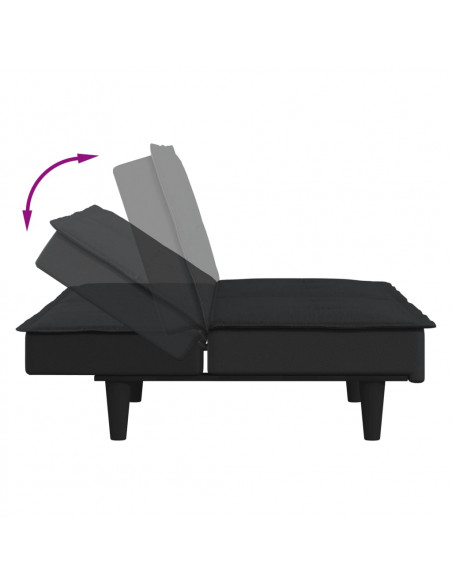 Divano Letto Nero in Tessuto