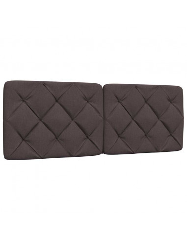 Letto con Materasso Marrone Scuro 140x190cm Tessuto