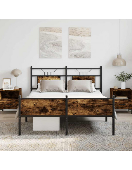 Giroletto senza Materasso Rovere Fumo 150x200 cm in Truciolato