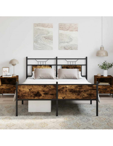 Giroletto senza Materasso Rovere Fumo 140x200 cm in Truciolato