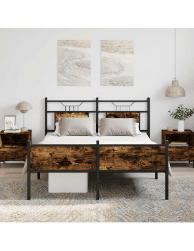 Giroletto senza Materasso Rovere Fumo 140x190 cm in Truciolato