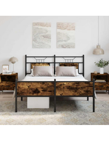 Giroletto senza Materasso Rovere Fumo 137x190 cm in Truciolato