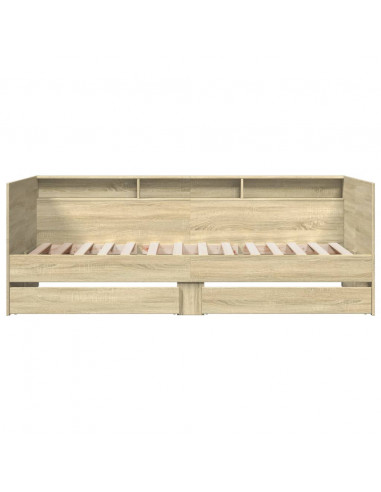 Divano Letto con Cassetti Rovere Sonoma 90x200 cm Multistrato