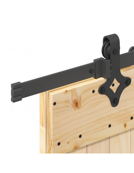 Porta Scorrevole con Set Hardware 85x210 cm Legno Massello Pino