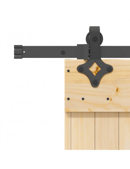 Porta Scorrevole con Set Hardware 85x210 cm Legno Massello Pino