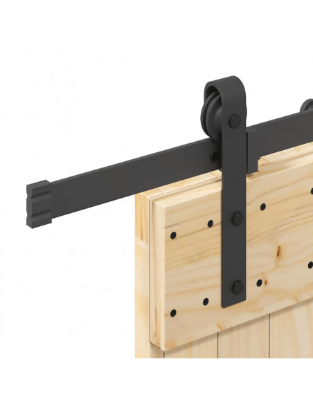 Porta Scorrevole con Set Hardware 85x210 cm Legno Massello Pino