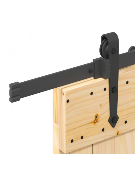 Porta Scorrevole con Set Hardware 85x210 cm Legno Massello Pino