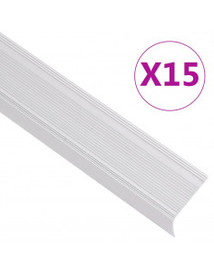Profili a L per Gradini 15 pz in Alluminio 100 cm Argento 2
