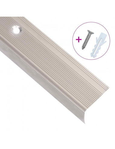 Profili a L per Gradini 15 pz in Alluminio 90 cm Champagne