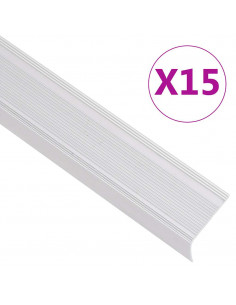 Profili a L per Gradini 15 pz in Alluminio 100 cm Argento 2