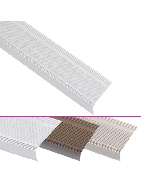 Profili a L per Gradini 15 pz in Alluminio 100 cm Argento