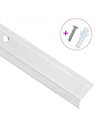 Profili a L per Gradini 15 pz in Alluminio 100 cm Argento