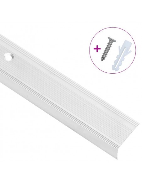 Profili a L per Gradini 15 pz in Alluminio 100 cm Argento