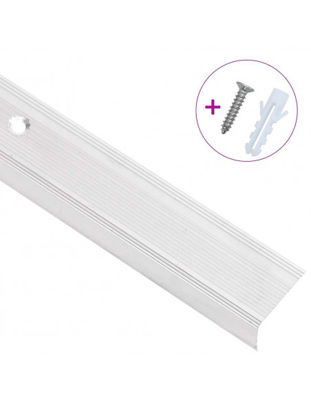 Profili a L per Gradini 15 pz in Alluminio 90 cm Argento