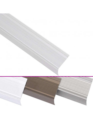 Profili a L per Gradini 5 pz in Alluminio 100 cm Argento